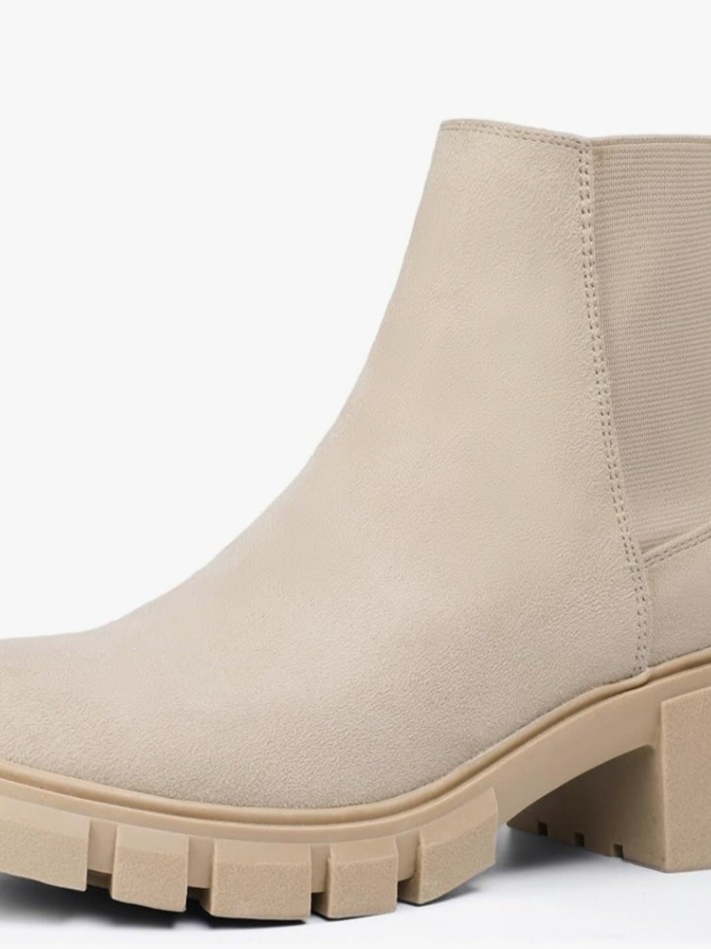 Size 12 IDIFU Beige Chunky Chelsea Ankle Boot